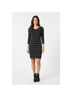 Club Monaco bodycon striped metallic round hem dress size XS stretch wool blend